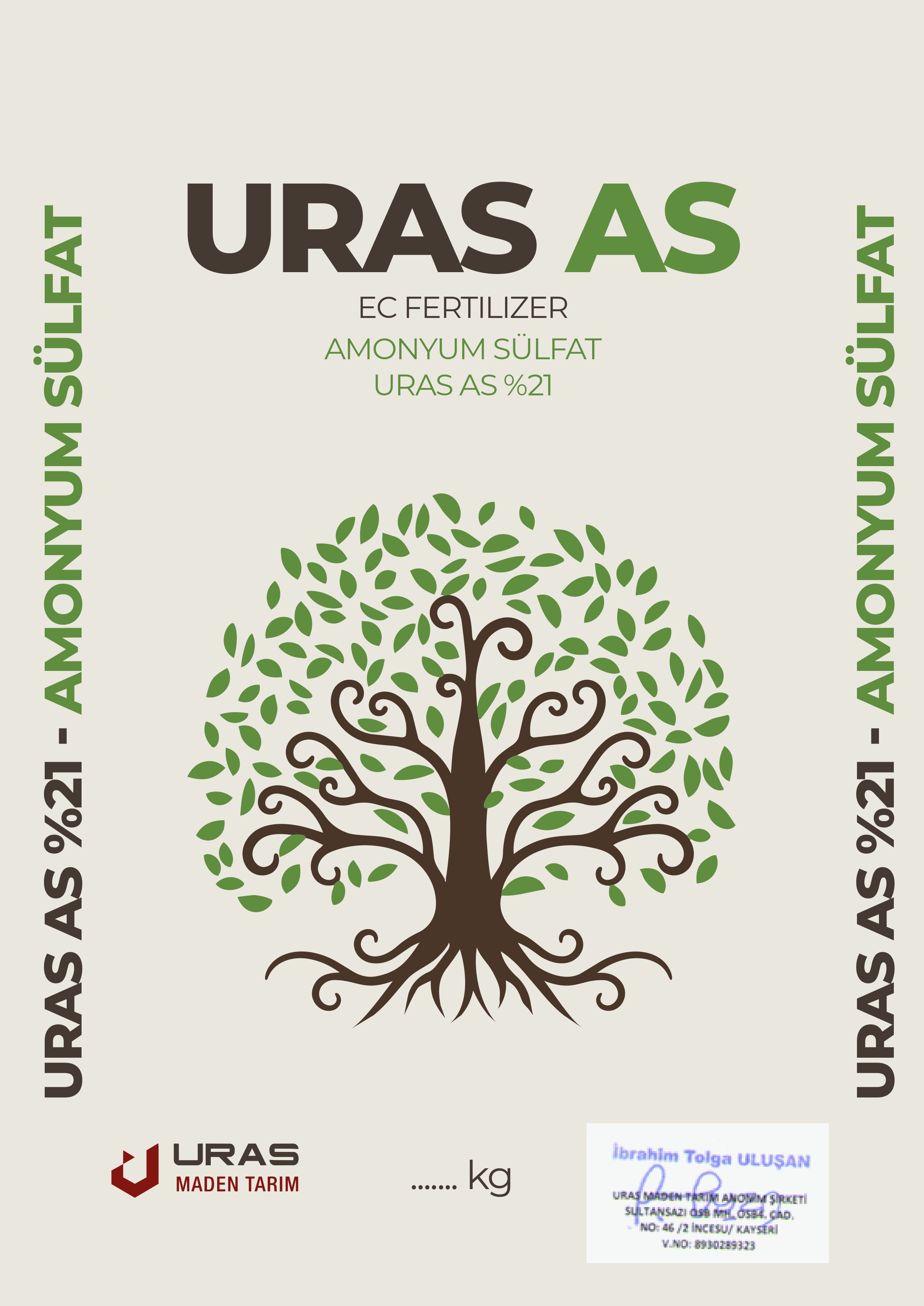 Uras AS Ürün Etiketi Ön Yüz